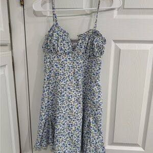 Lulu's Blue and White Floral Mini Dress